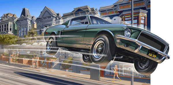 Peinture MUSTANG film Bullitt saut San Francisco Jump - Guillaume Lopez