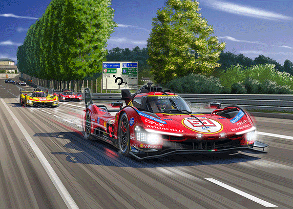 Dessin FERRARI-499P-2026-Le-Mans-Hunaudières-Puzzle