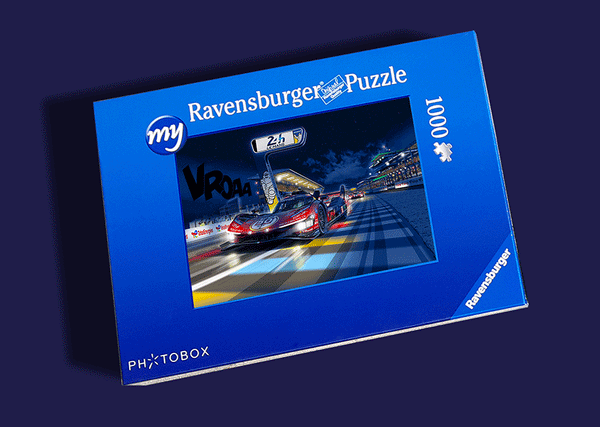 Puzzle Dessin Ferrari 499P Hypercar Le Mans 2026 Totem Michelin Nuit
