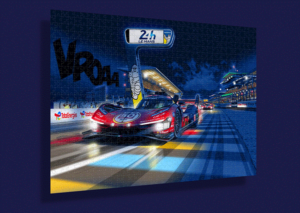 Puzzle Dessin Ferrari 499P Hypercar Le Mans 2026 Totem Michelin Nuit