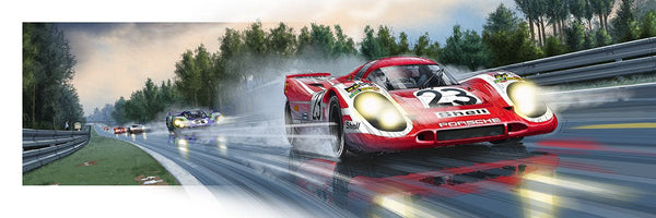 Dessin PORSCHE 917 N°23 Le Mans 70 "Jour" - Guillaume Lopez - Illustrateur automobile et sports mécaniques