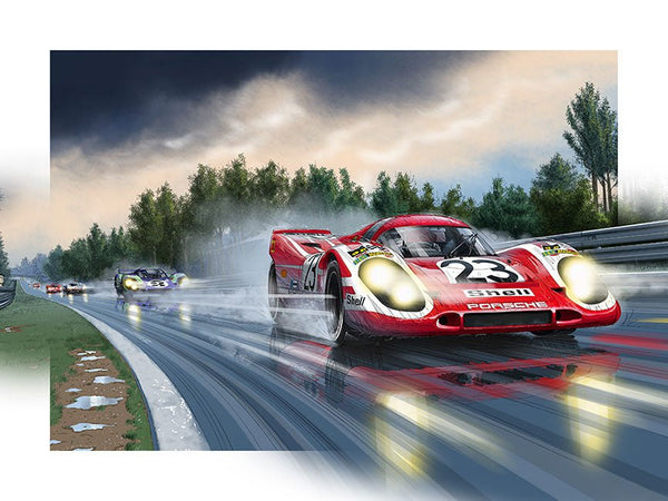 Dessin PORSCHE 917 N°23 Le Mans 70 "Jour" - Guillaume Lopez - Illustrateur automobile et sports mécaniques