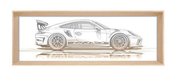 PORSCHE 991 GT3 RS Profil Crayon - Guillaume Lopez - Illustrateur automobile et sports mécaniques