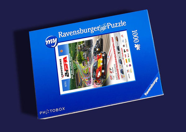 Puzzle Affiche FERRARI - PORSCHE 24 HEURES DE SPA 2025 Raidillon - Guillaume Lopez - Illustrateur automobile et sports mécaniques