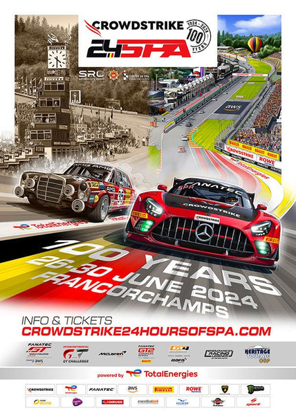 Puzzle Affiche MERCEDES 24 HEURES DE SPA 2024 - Guillaume Lopez - Illustrateur automobile et sports mécaniques