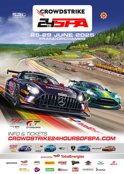 Puzzle Affiche MERCEDES - ASTON MARTIN 24 HEURES DE SPA 2025 CHICANE - Guillaume Lopez - Illustrateur automobile et sports mécaniques