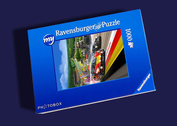 Puzzle Affiche Vierge FERRARI - PORSCHE 24 HEURES DE SPA 2025 Raidillon - Guillaume Lopez - Illustrateur automobile et sports mécaniques