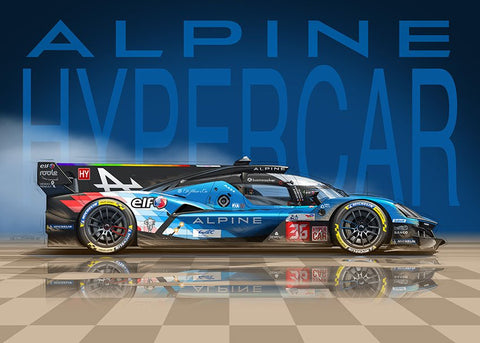 Puzzle Dessin ALPINE A424 Hypercar - Guillaume Lopez - Illustrateur automobile et sports mécaniques