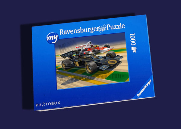 Puzzle Dessin Emerson FITTIPALDI - Lotus 72D - McLaren M23 - BRAZIL - Guillaume Lopez - Illustrateur automobile et sports mécaniques