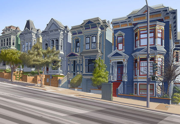 Puzzle Dessin Rue de San Francisco Bullitt - Guillaume Lopez - Illustrateur automobile et sports mécaniques