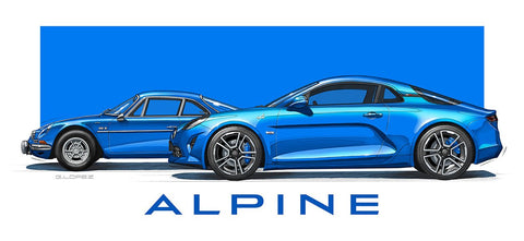 ALPINE A110 Old & New Profil - Guillaume Lopez - Illustrateur automobile et sports mécaniques