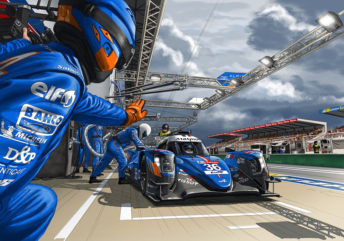 Painting ALPINE A470 Pit Stop Le Mans 2019 - Peinture Alpine Guillaume Lopez 