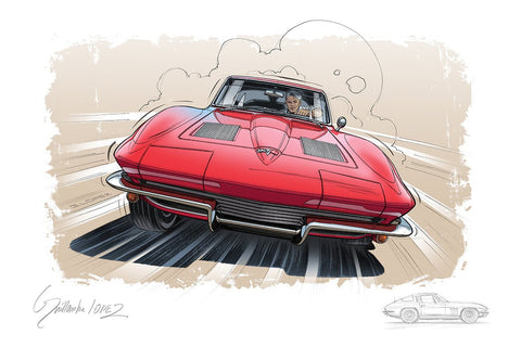 Peinture CHEVROLET Corvette C2 - Guillaume Lopez dessinateur automobile
