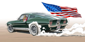 Peinture FORD Mustang Burn Drapeau USA - Guillaume Lopez 