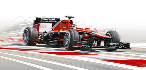 Jules BIANCHI Marussia F1 2013 - Guillaume Lopez - Illustrateur automobile et sports mécaniques