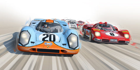 Paint Porsche 917 - Ferrari 512S - LE MANS 70 - Pinter Guillaume Lopez 