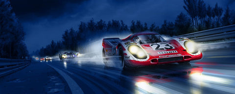 PORSCHE 917 N°23 Le Mans 70 "Nuit" - Guillaume Lopez - Illustrateur automobile et sports mécaniques