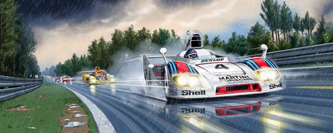 PORSCHE 936 Le Mans 77 « JOUR PLUIE » Jacky Ickx - Guillaume Lopez - Illustrateur automobile et sports mécaniques