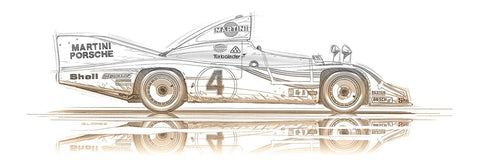PORSCHE 936 Profil Crayon Jacky Ickx - Guillaume Lopez - Illustrateur automobile et sports mécaniques