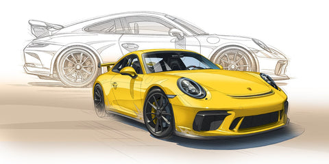 PORSCHE 991 GT3 - Guillaume Lopez - Illustrateur automobile et sports mécaniques