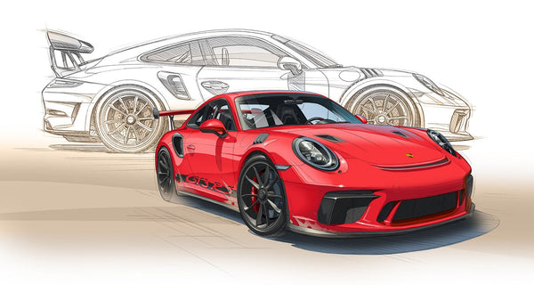 PORSCHE 991 GT3 RS - Guillaume Lopez - Illustrateur automobile et sports mécaniques