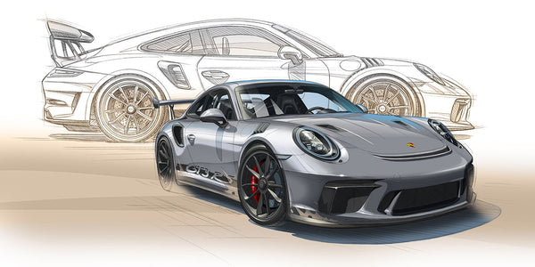 PORSCHE 991 GT3 RS - Guillaume Lopez - Illustrateur automobile et sports mécaniques