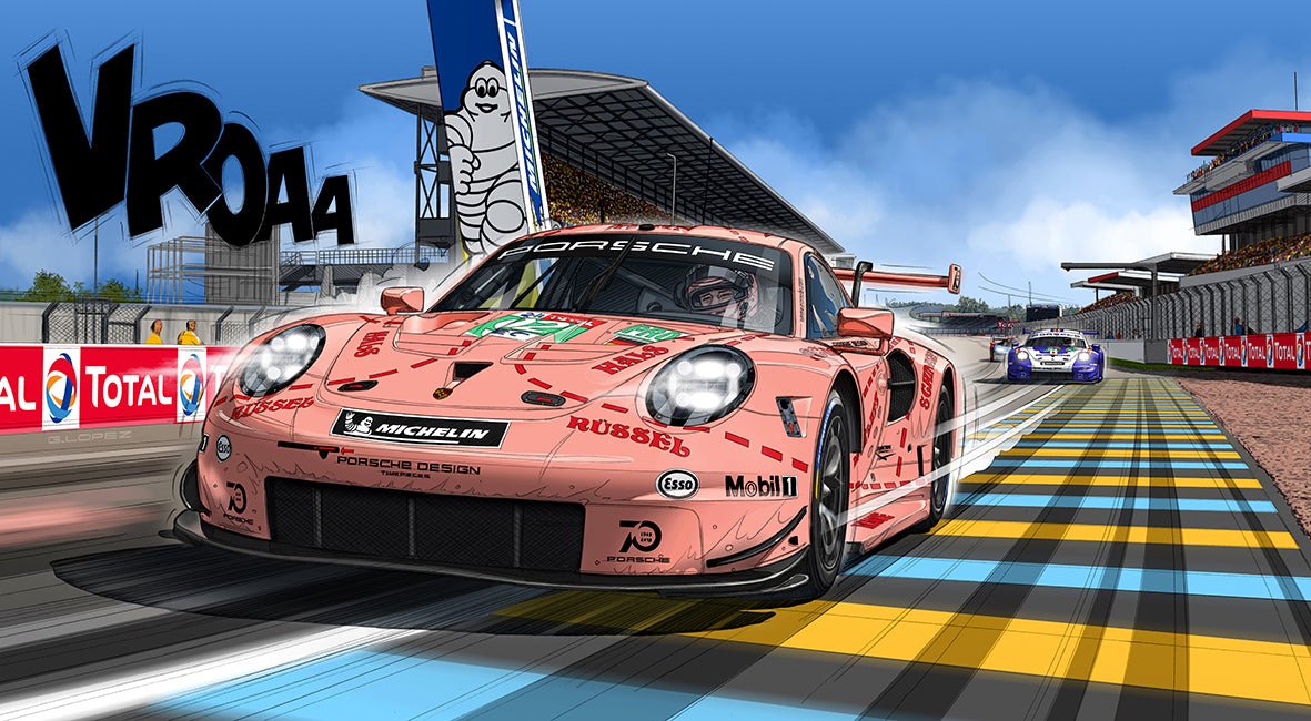 Peinture PORSCHE 991 Pink Pig - 24H du Mans 2018 - Automotive Pinter Guillaume Lopez