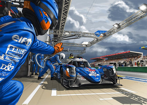 Puzzle ALPINE A470 Le Mans Pitstop - Guillaume Lopez - Illustrateur automobile et sports mécaniques