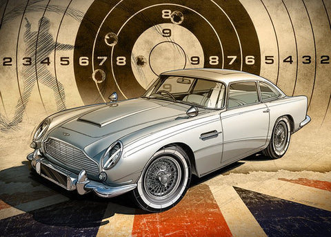 Puzzle Aston Martin DB5 James Bond - Guillaume Lopez - Illustrateur automobile et sports mécaniques