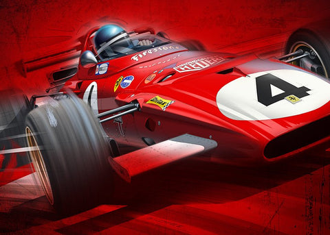 Puzzle voiture Ferrari 312 B - Jacky Ickx - Peintre Guillaume Lopez