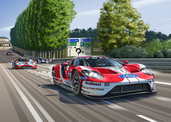 Puzzle voiture FORD GT - Hunaudières 24H Le Mans - Peinture Guillaume LOPEZ