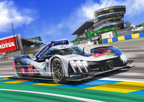 Puzzle Peugeot 9X8 Le Mans 2023 - Guillaume Lopez - Illustrateur automobile et sports mécaniques