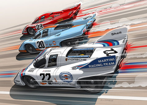 Puzzle Porsche 917 Trio - Guillaume Lopez - Illustrateur automobile et sports mécaniques