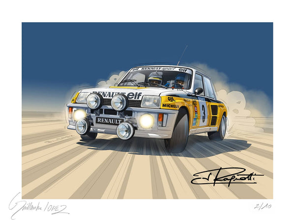 RENAULT 5 Turbo signé par Jean RAGNOTTI - Guillaume Lopez - Illustrateur automobile et sports mécaniques