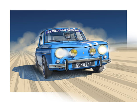 RENAULT 8 Gordini - Guillaume Lopez - Illustrateur automobile et sports mécaniques